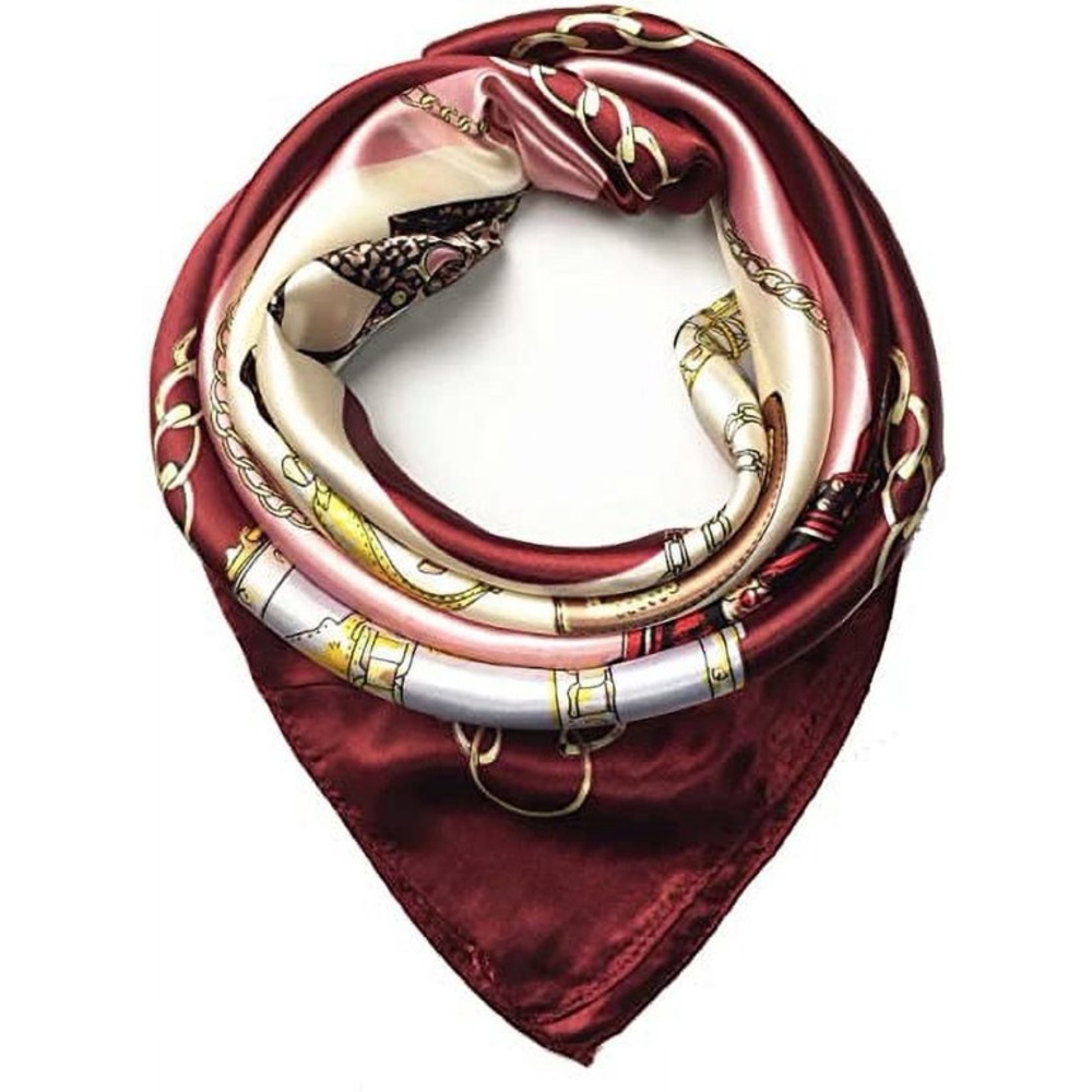 Amazon Pink & Red Purse Pattern Print Scarf 34x34”